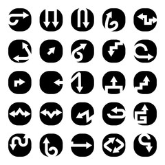 arrow icons in circle buttons set