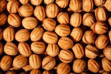 A lot of delicious shortbread stuffed pastry.