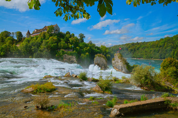 At the Rhine Falls in Switzerland. - There are much bigger waterfalls, but this 