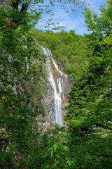 Fototapeta na wymiar Plitvice Lakes National Park, Croatia. Small waterfalls