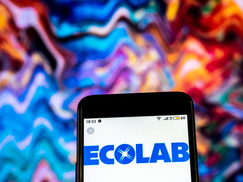 Kiev, Ukraine, December 19, 2018, illustrative editorial. Ecolab Inc. logo seen displayed on smart phone