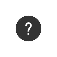 Help, query, question mark, support icon. Vector illustration, flat design.