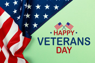 Fototapeta na wymiar Happy Veterans Day with American flag .