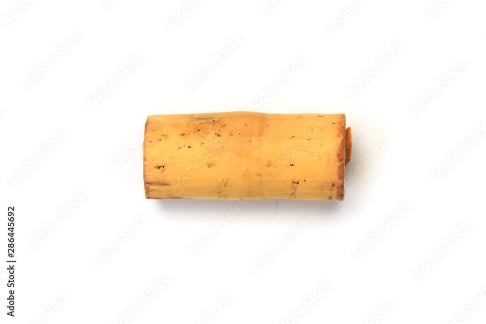 Wall mural wine corks isolated on white background .