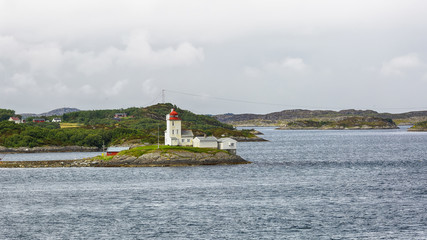 Fototapeta na wymiar Lighthouse on the osland Smoela, Norway