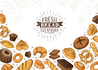 Fresh Bread Poster Vector Ilustration
