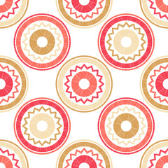 Polka dots seamless pattern. Mosaic of ethnic figures. Patterned texture. Geometric background. Can be used for wallpaper, textile, invitation card, wrapping, web page background.