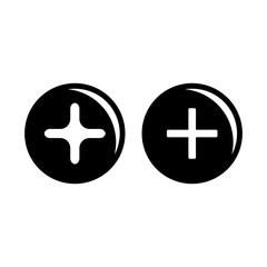 Obraz premium plus and positive in round buttons illustration