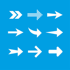 Arrow icon set. Vector illustration, flat design.