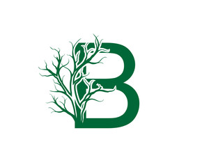 Abstract Letter B Nature Nature Dead Tree Logo Icon. 