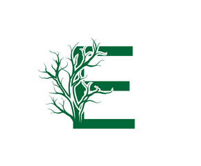 Abstract Letter E Nature Nature Dead Tree Logo Icon. 