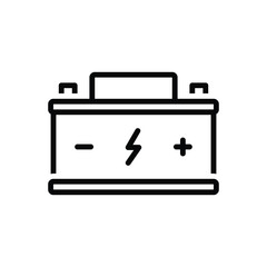 Black line icon for cell battery 