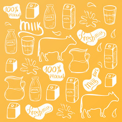 Milk doodle background