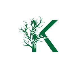 Abstract Letter K Nature Nature Dead Tree Logo Icon. 