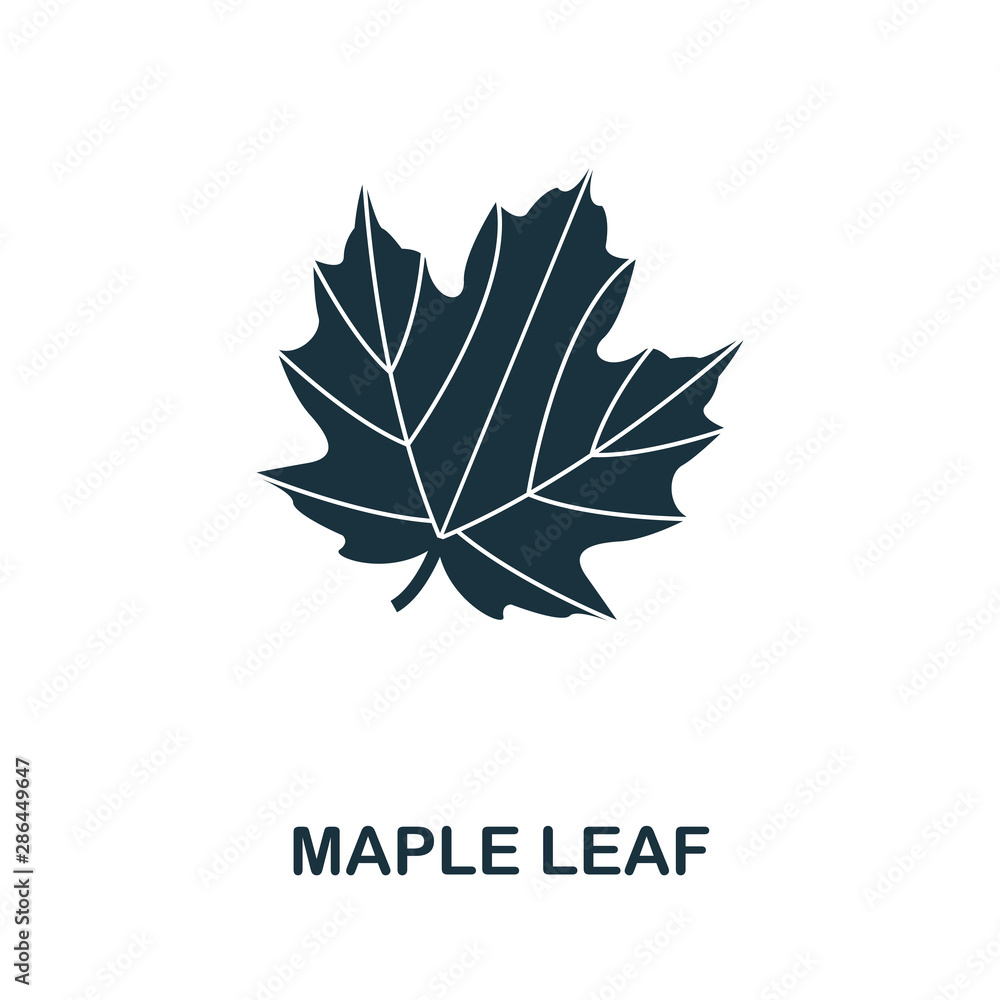Poster maple leaf vector icon symbol. creative sign from maple leaf icons collection. filled flat maple lea