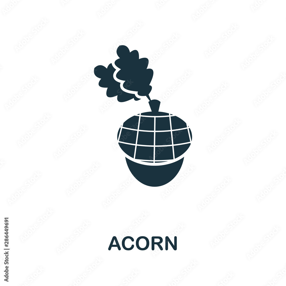 Poster acorn vector icon symbol. creative sign from acorn icons collection. filled flat acorn icon for comp