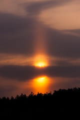Clouds and Sunset with sun rays