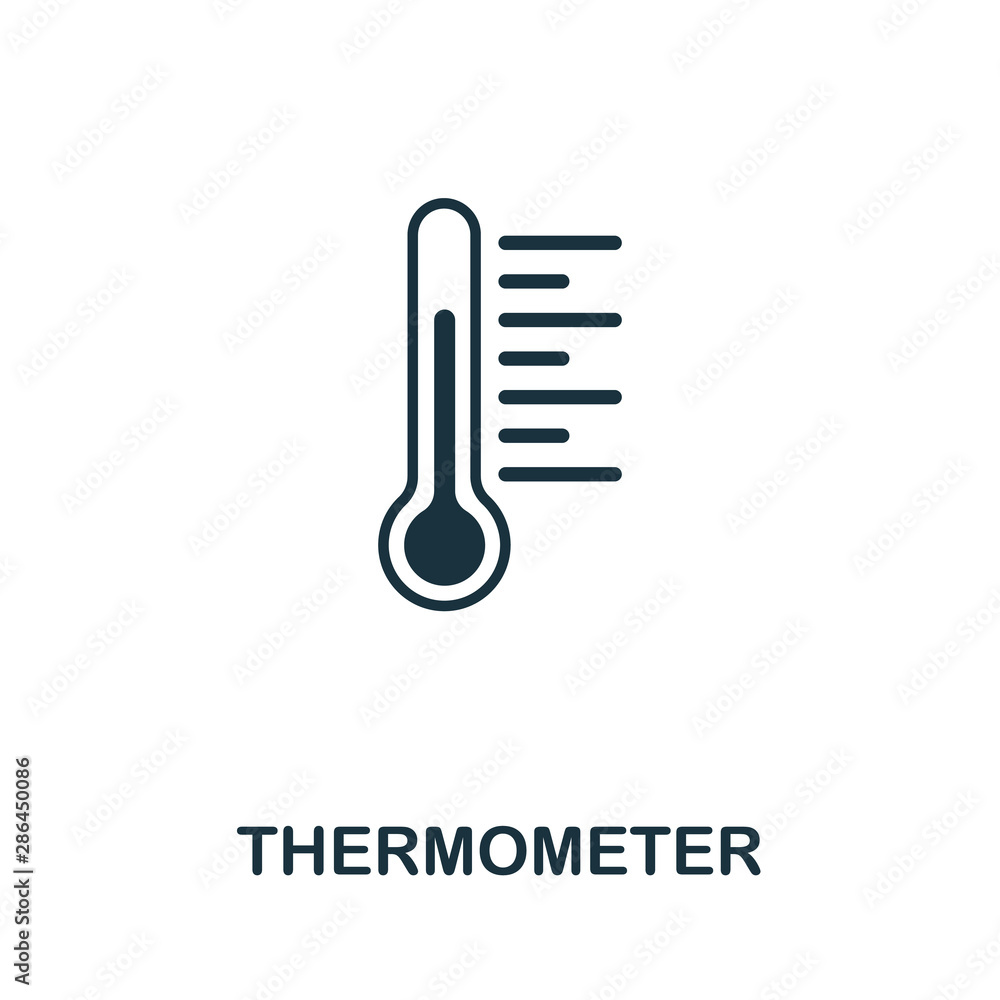 Poster thermometer vector icon symbol. creative sign from thermometer icons collection. filled flat thermom