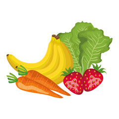 group of fresh fruits and vegetables
