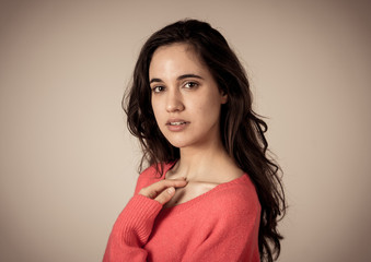 Fototapeta premium Young attractive latin woman posing looking sensual and beautiful. Beauty concept and lifestyle