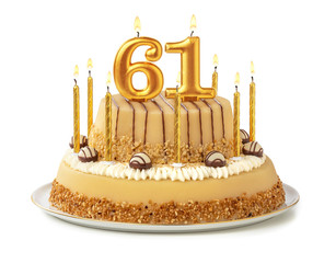 Festliche Torte mit goldenen Kerzen - Nummer 61