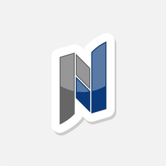 N Letter Logo sticker element. Letter Logo template