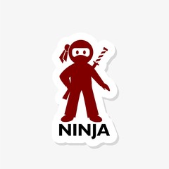 Ninja Samurai Warrior Fighter weapon swords Character sticker icon © sljubisa
