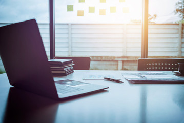 Trustworthy and thoughtful business plan On the desk in seminar room