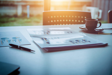 Trustworthy and thoughtful business plan On the desk in seminar room