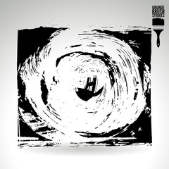 Black brush stroke and texture. Grunge vector abstract hand - painted element. Underline and border design.