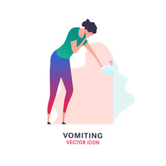 Vomiting vector icon