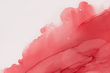 Obraz premium Hand painted alcohol ink background. Abstract red blood texture. Contemporary feminine wallpaper. 