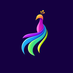 colorful deer logo design vector illustration