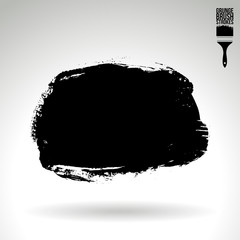 Black brush stroke and texture. Grunge vector abstract hand - painted element. Underline and border design.