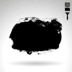 Black brush stroke and texture. Grunge vector abstract hand - painted element. Underline and border design.