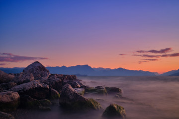 Sunrise over Lake Garda North Italy