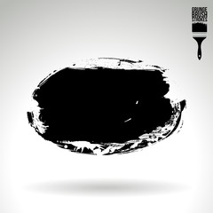 Black brush stroke and texture. Grunge vector abstract hand - painted element. Underline and border design.