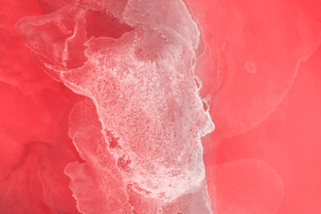 Hand painted alcohol ink background. Abstract red blood texture. Contemporary feminine wallpaper. 