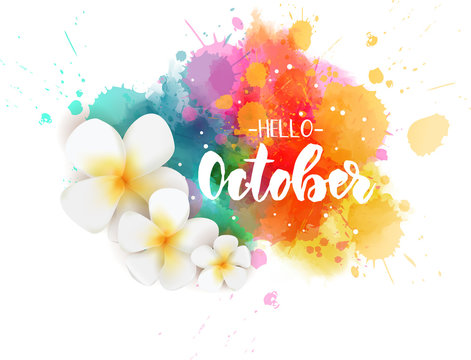 Hello October - floral concept background