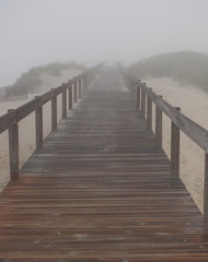 Fototapeta premium pasarela a la niebla 2