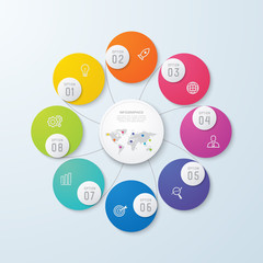 Business infographic and data visualization. Vector abstract infographics timeline design template. Diagram with steps, processes, layout, statistic, parts or options.