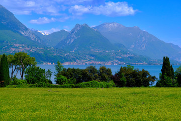 Aerial photography with drone, Rocca di Manerba in Garda lake,Italy.