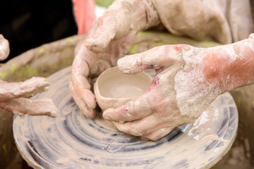 Ukrainian traditional handmade ceramic pots