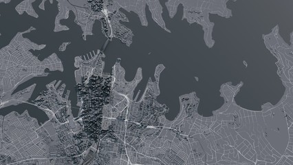 Fototapeta premium Sydney city map. 3d map of Sydney