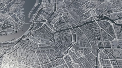 Naklejka premium Amsterdam city 3d map