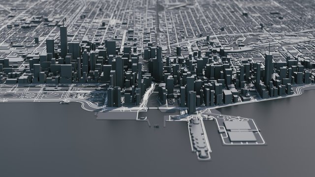 Chicago city map. 3d map of Chicago city