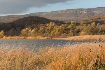 Autumn landscape with lake