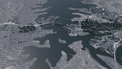 Fototapeta premium Sydney city map. 3d map of Sydney. 