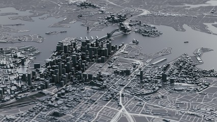 Fototapeta premium Sydney city map. 3d map of Sydney