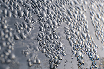 drop of water on a car glass. abstraction pattern